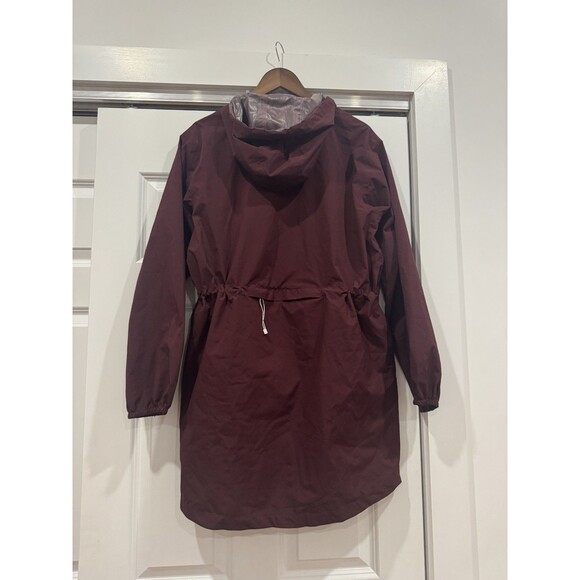 NWOT Flotte Womens L Maroon Waterproof Ultralight Pompidou Trench Lined Parka - Picture 3 of 6